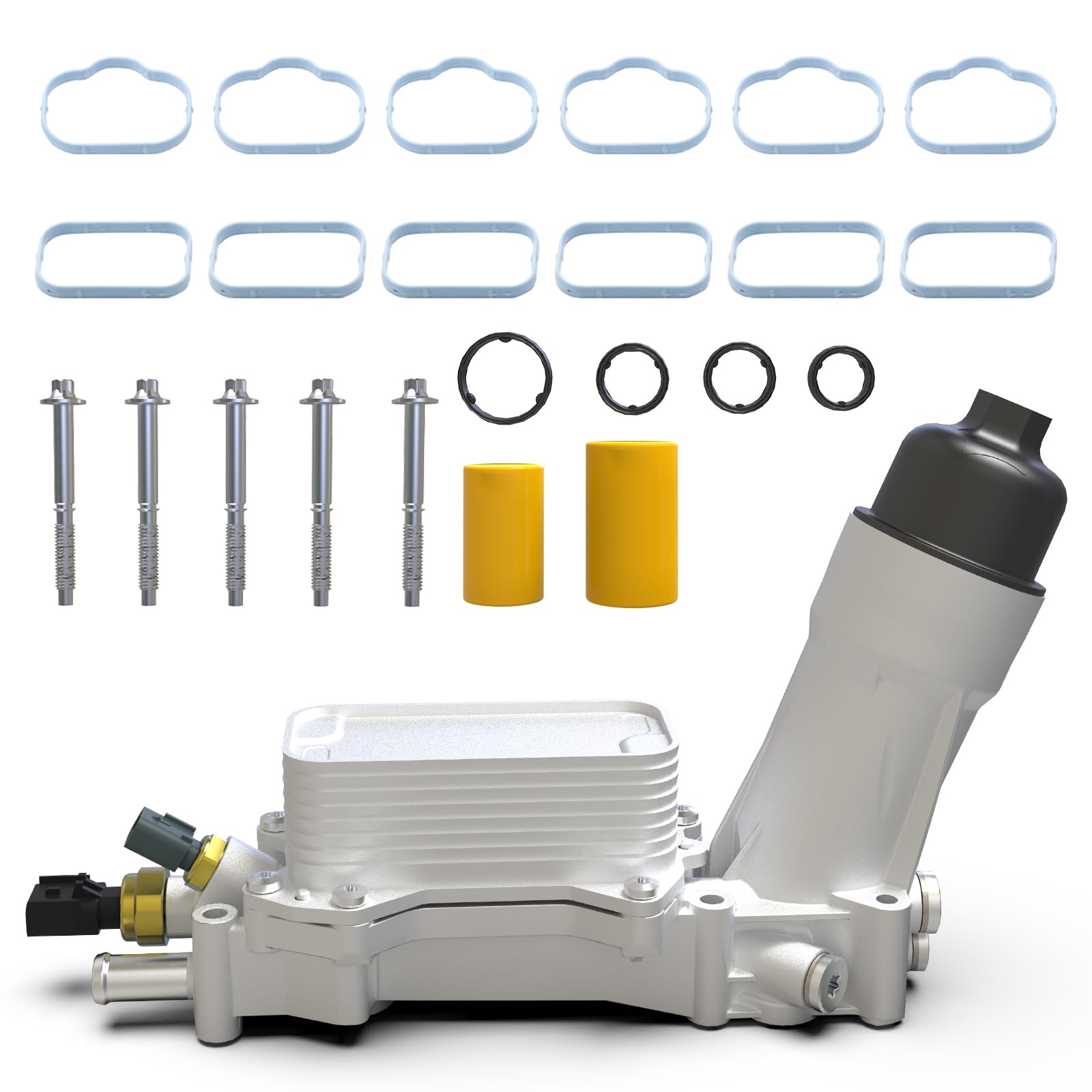 926-876 Aluminum Engine Oil Cooler Oil Filter Housing Adapter for Dodge Avenger Challenger Charger Durango Grand Caravan Journey, Jeep Grand Cherokee Wrangler, Chrysler 200 300 Town Country, Ram 3.6L