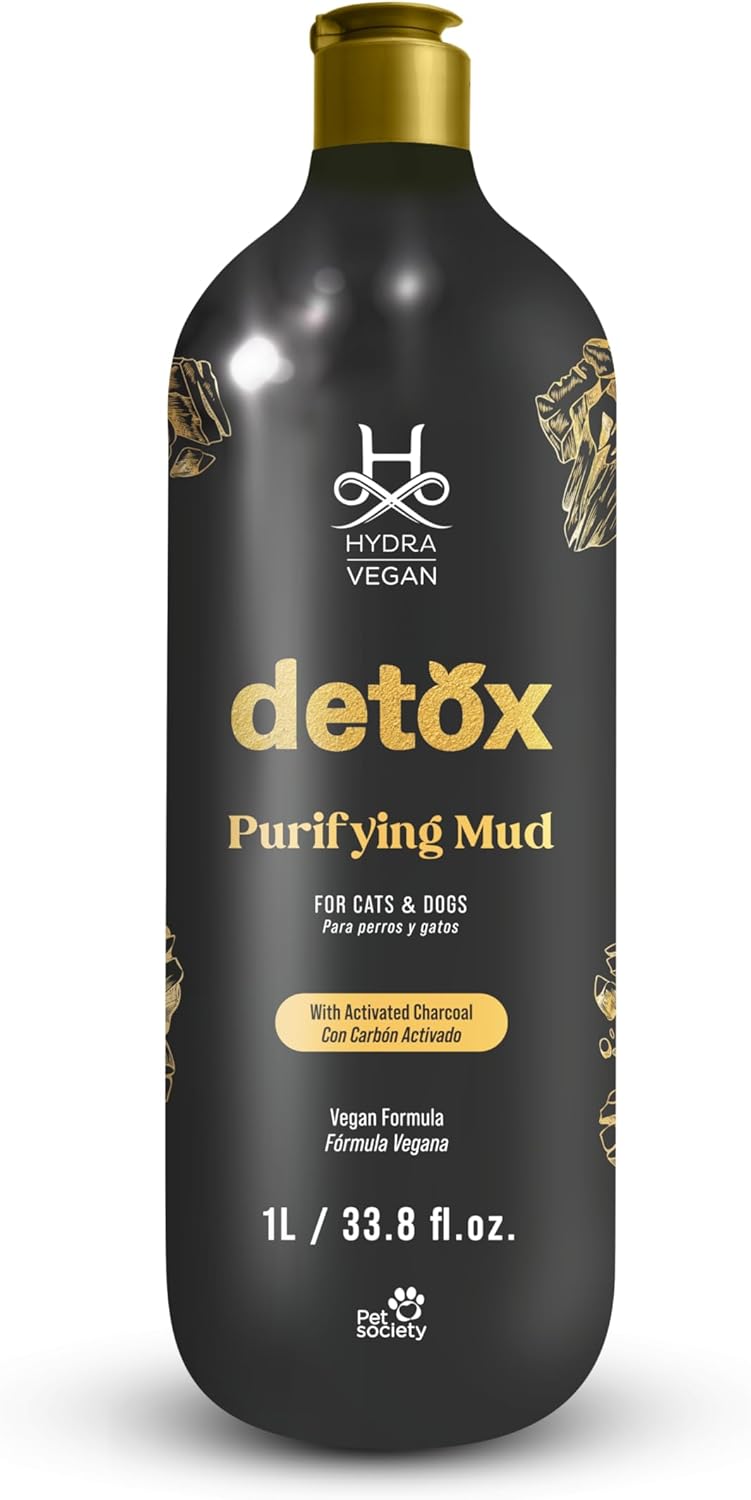 Hydra Vegan Detox Purifying Mud for Dogs and Cats, Clarifying-Mud Bath Wash Made with Activated Charcoal, 33.8 Ounces