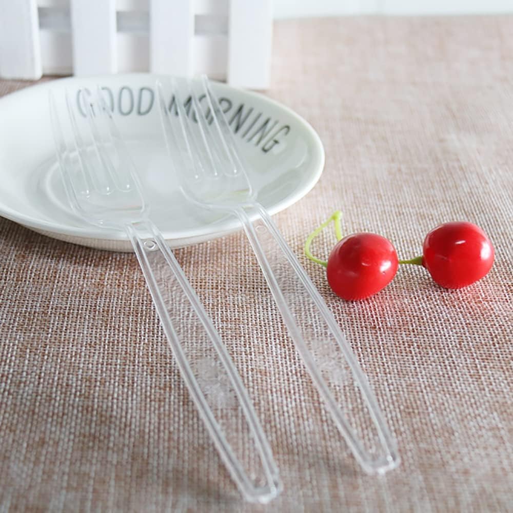 MOACOCK 500 Count Plastic Silverware, Heavy Weight Plastic Forks Spoons Disposable Utensils Cutlery Set for Wedding Party Supplies Everyday Use