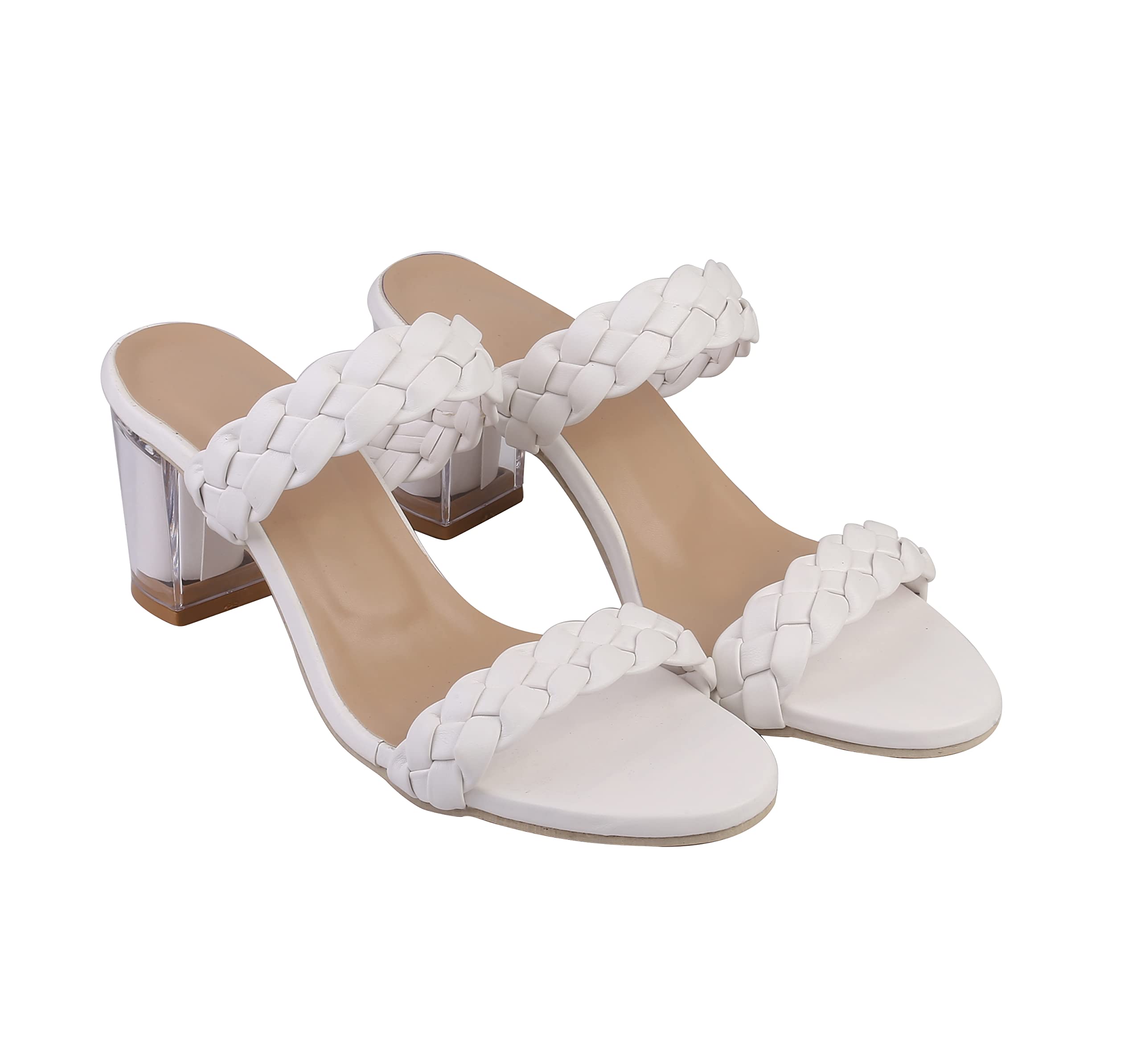 Women Heels Sandals Woven Chunky Heels Braided Open Round Toes Comfortable Strappy Dress Casual Pumps Mules Sandals-image-12