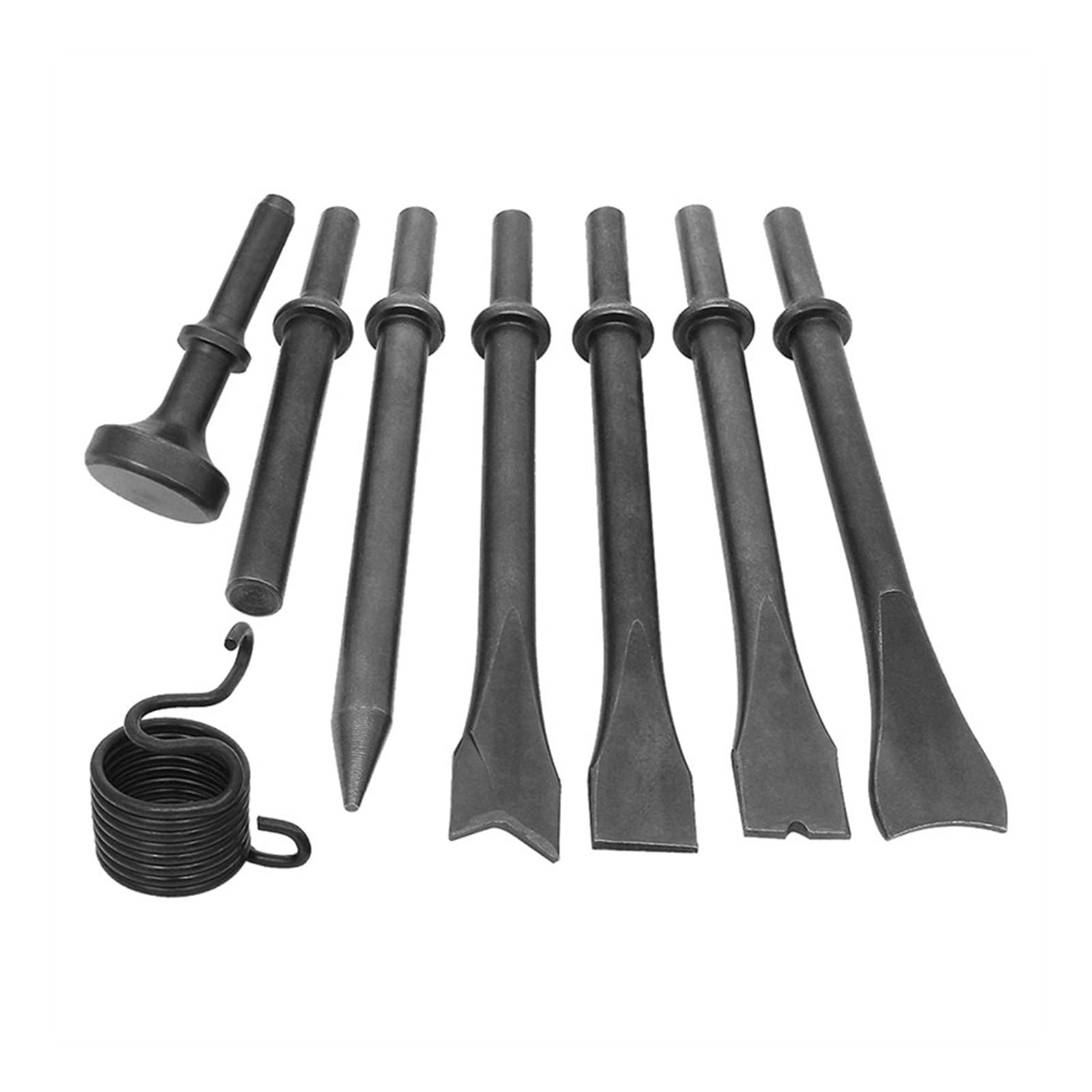 Zklgs One Color Air Hammer 8 Pcs Air Chisel Head Set Air Hammer Punch Chipping Tool Pneumatic Chisel Air Hamme Rusting