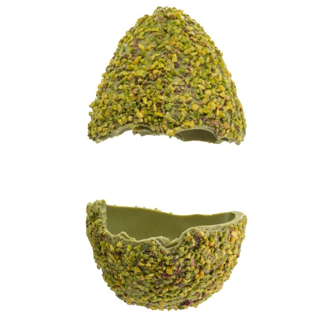 Uovo Di Pasqua al pistacchio con sorpresa all'interno in elagente scatola regalo. Realizzato con pregiato cioccolato senza l'utilizzo di surrogato. Prodotto di qualità