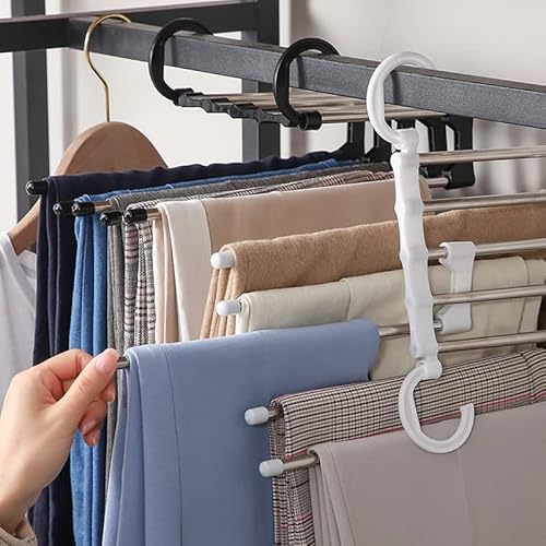 Cabide para Calças Organizador Múltiplo Inox 5 espaços