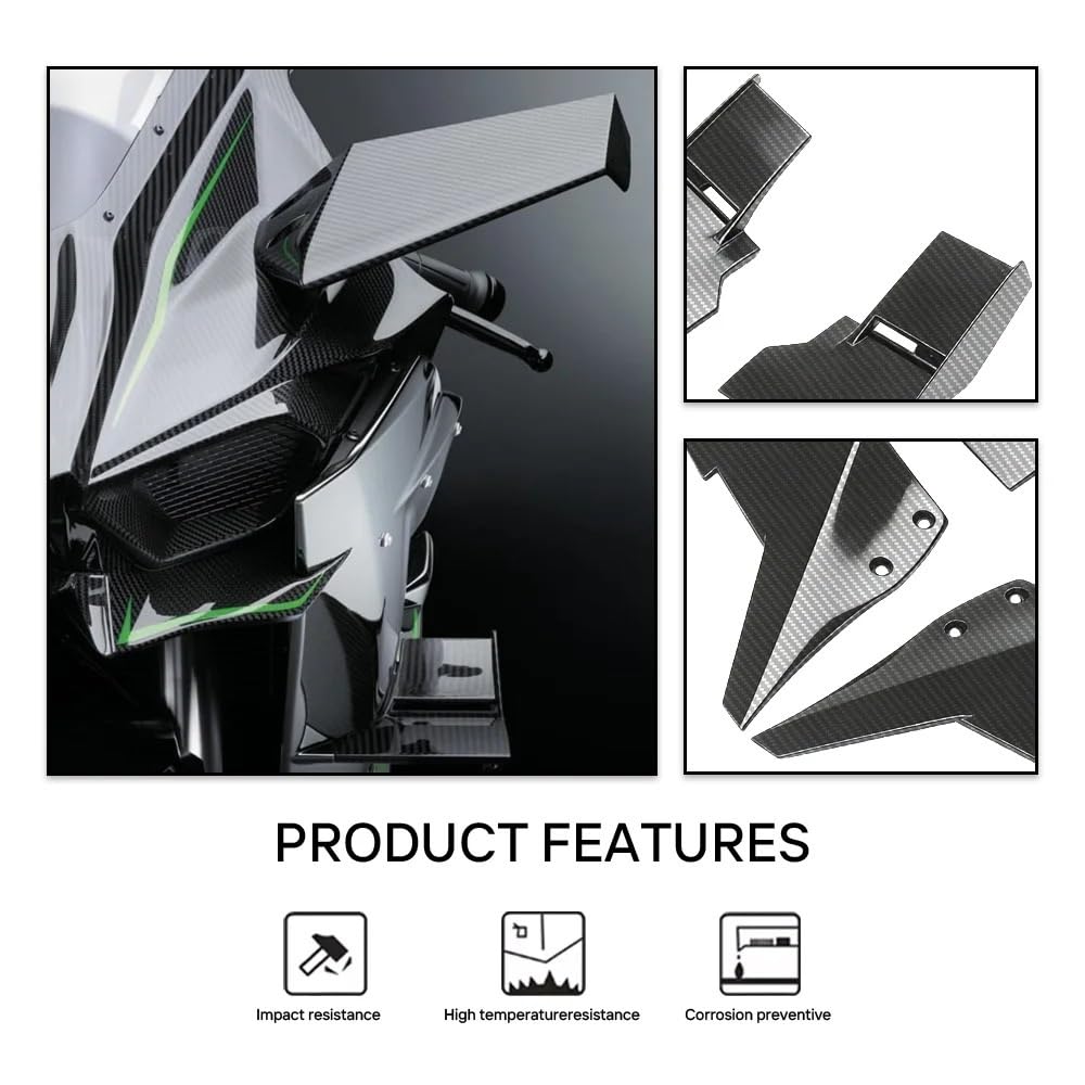 Wingletów Motocyklowych Do Ninja H2 H2R 2015-2023 Aerodynamiczne Winglety Motocykla