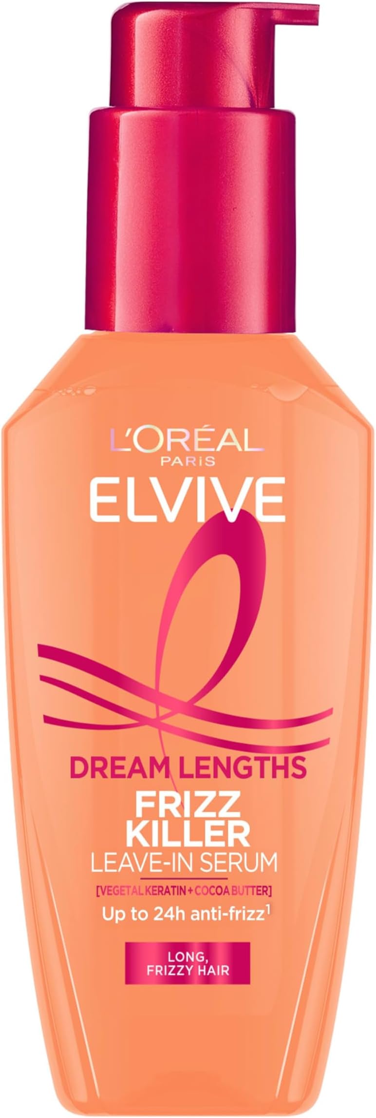 L'Oréal Paris Hair Serum For Frizzy Long Hair, Elvive Dream Lengths Frizz Killer Lightweight Serum With 230C Heat Protection, All Day Anti-Frizz And Static Control For Sleeker Managed Lengths, 100ml