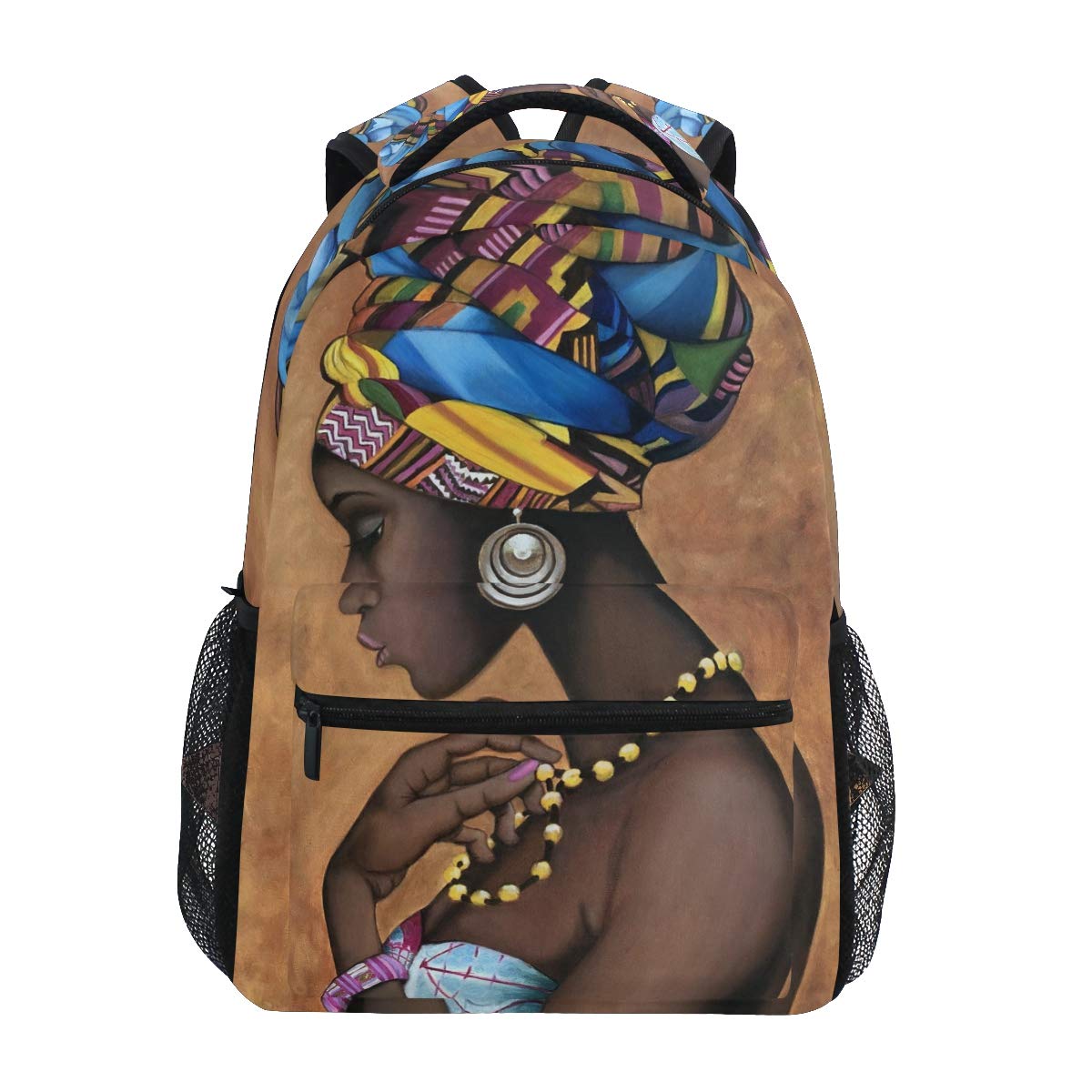 ALAZA African American Woman Large Backpack - 24L Laptop Bag For Women With Multiple Pockets For Travel & School