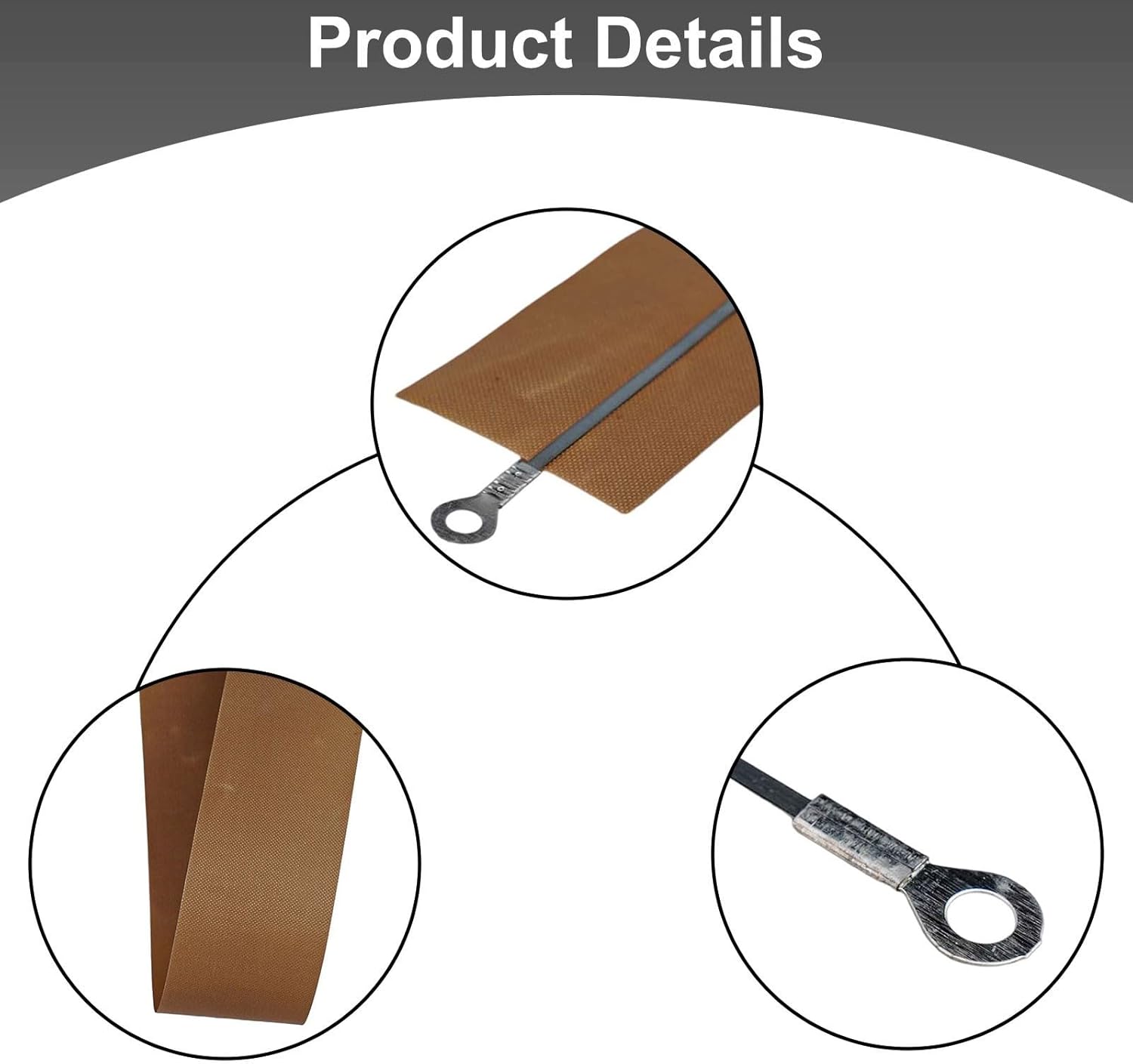 5-Pack Impulse Sealer Heating Strip SF-200 (24 cm), SF-300 (34 cm) & SF-400 (45 cm) Bag Sealers — High-Temp Cloth + Heating Wire, Brown(SF-400)