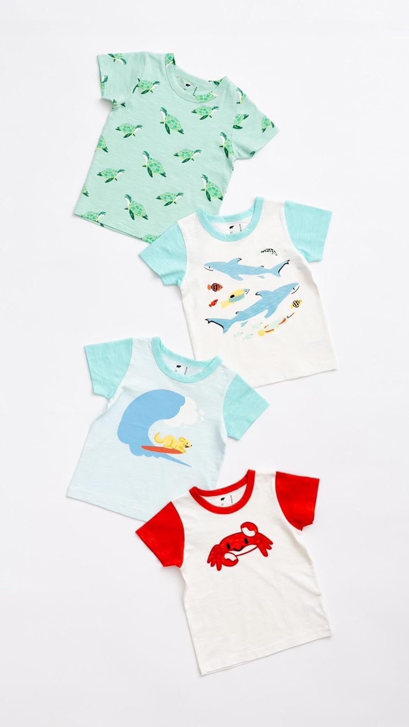 Monica + Andy Short Sleeve T Shirt + Short Set, 100% Organic Clothes for Boys, Sizes for Kids, Toddler & Baby - Image 5