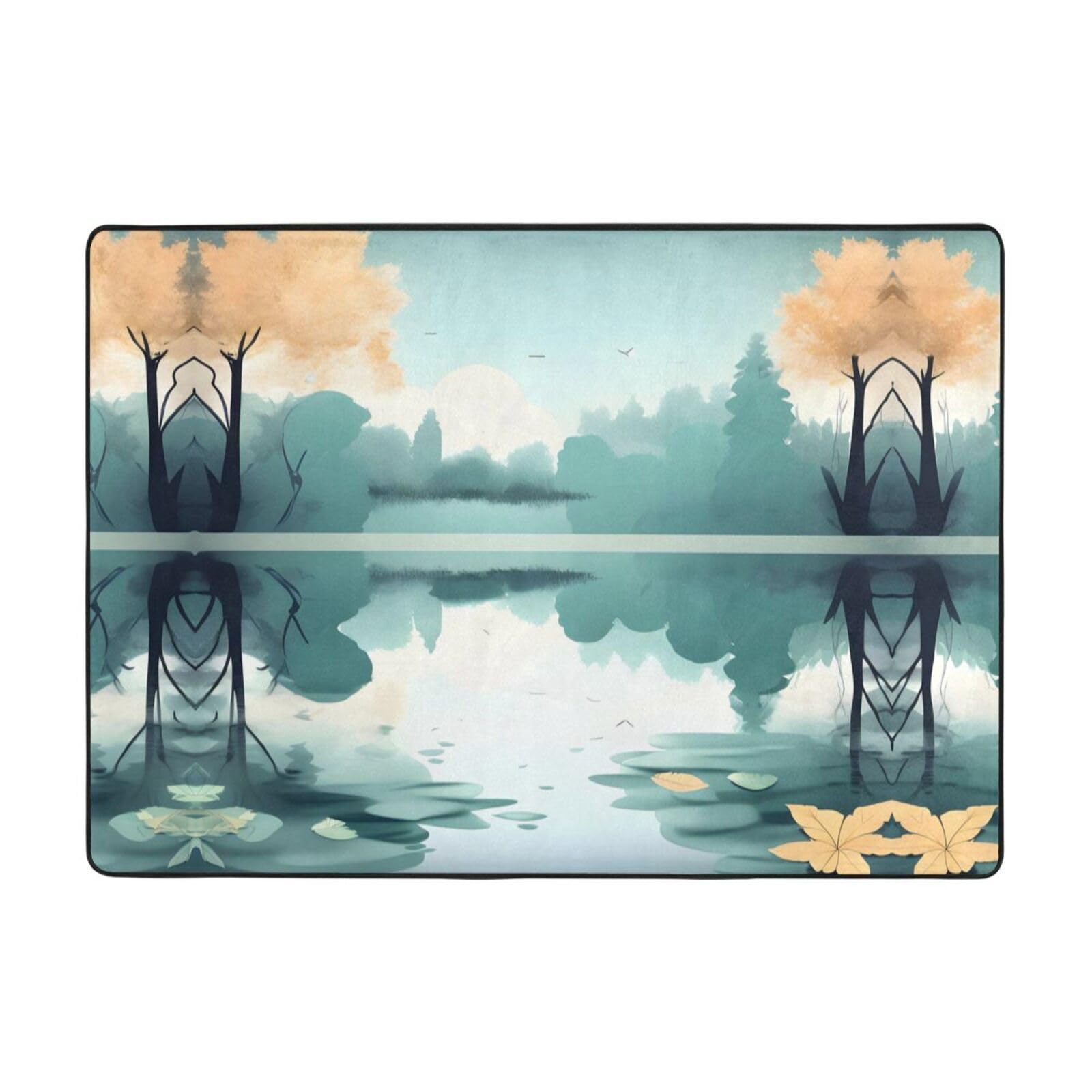 Grand tapis imprimé flanelle haut de gamme texture douce pour salon et chambre