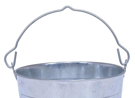 Vestil BKT-GAL-325 Galvanized Steel Bucket, 9-13/16 Depth, 3.25 gallon, 28 pound Capacity, Silver