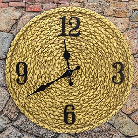 Reloj de pared retro de resina vintage, granja, decoración del hogar (marrón) Cover