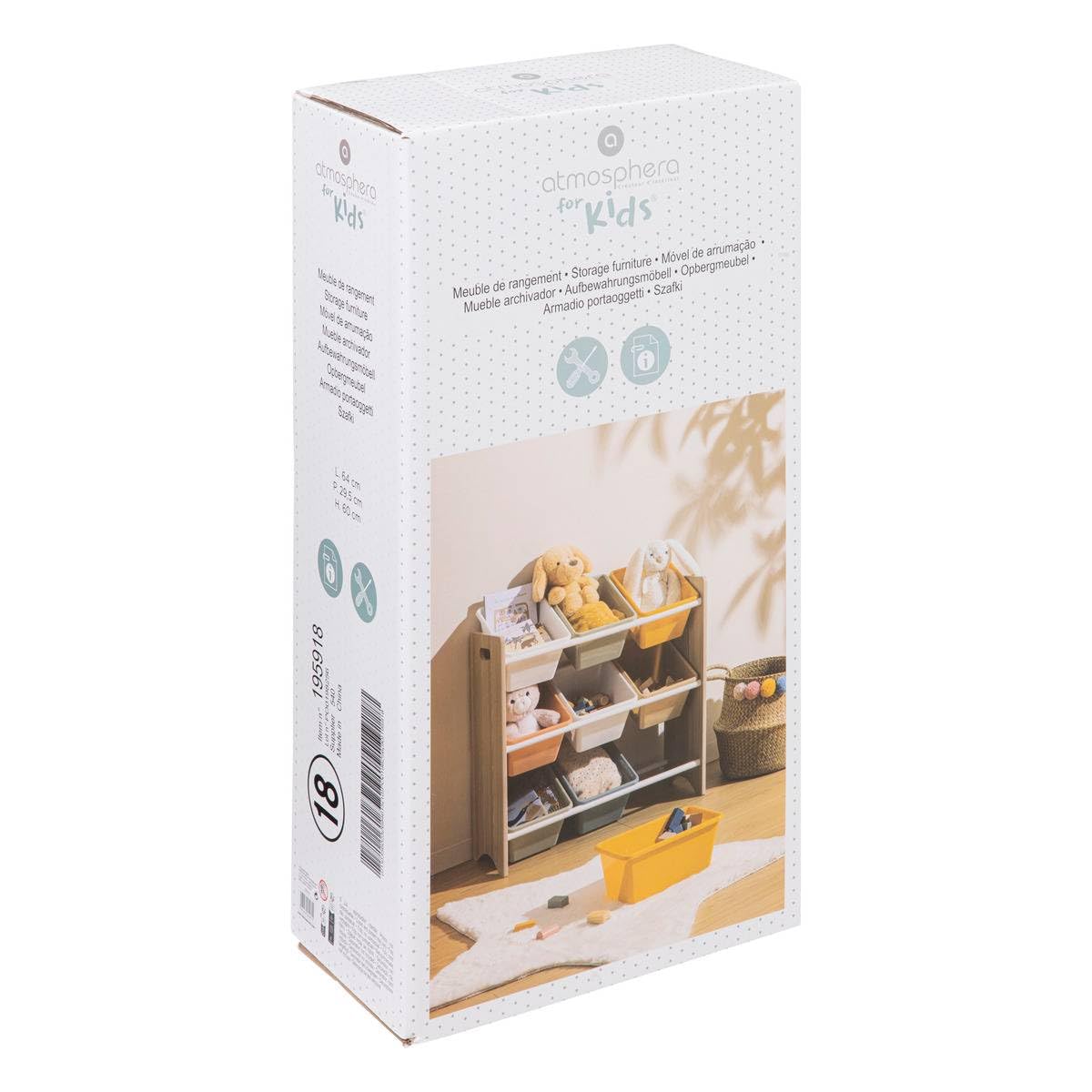 Atmosphera - Meuble Rangement Enfant iduna 60x64cm Multicolore