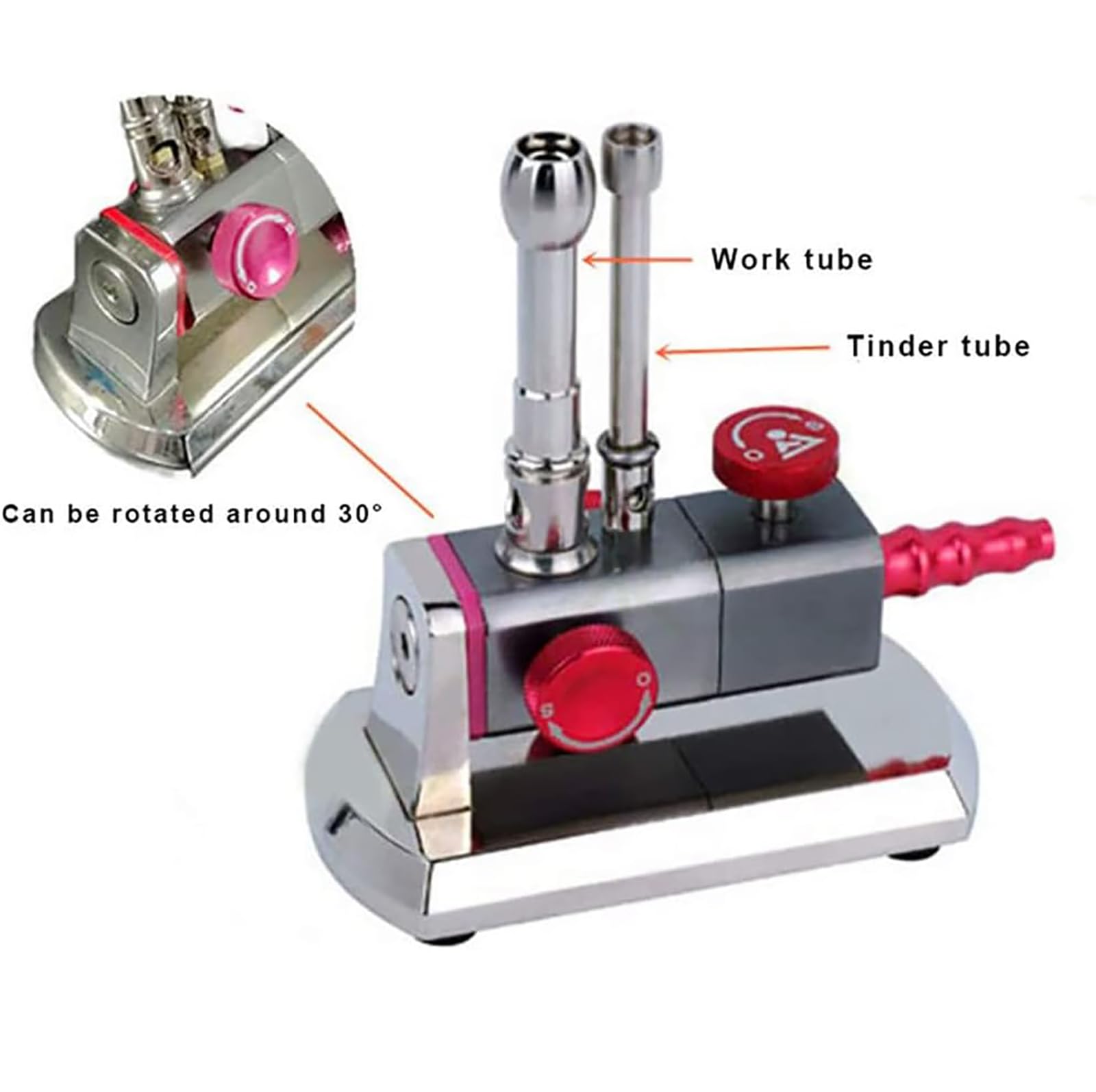 Brûleur Bunsen de laboratoire à double tube, contrôle indépendant + rotation à 30°, convient pour les laboratoires, la médecine, le matériel et la cuisine
