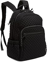 Vista 2 de Vera Bradley Mochila Campus de Algodón para Mujer, Negro algodón reciclado