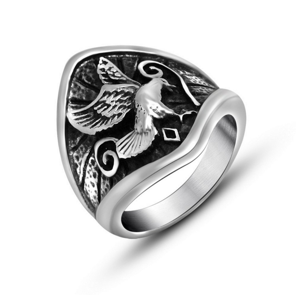 Vintage Biker Eagel Style Stainless Steel Men Ring