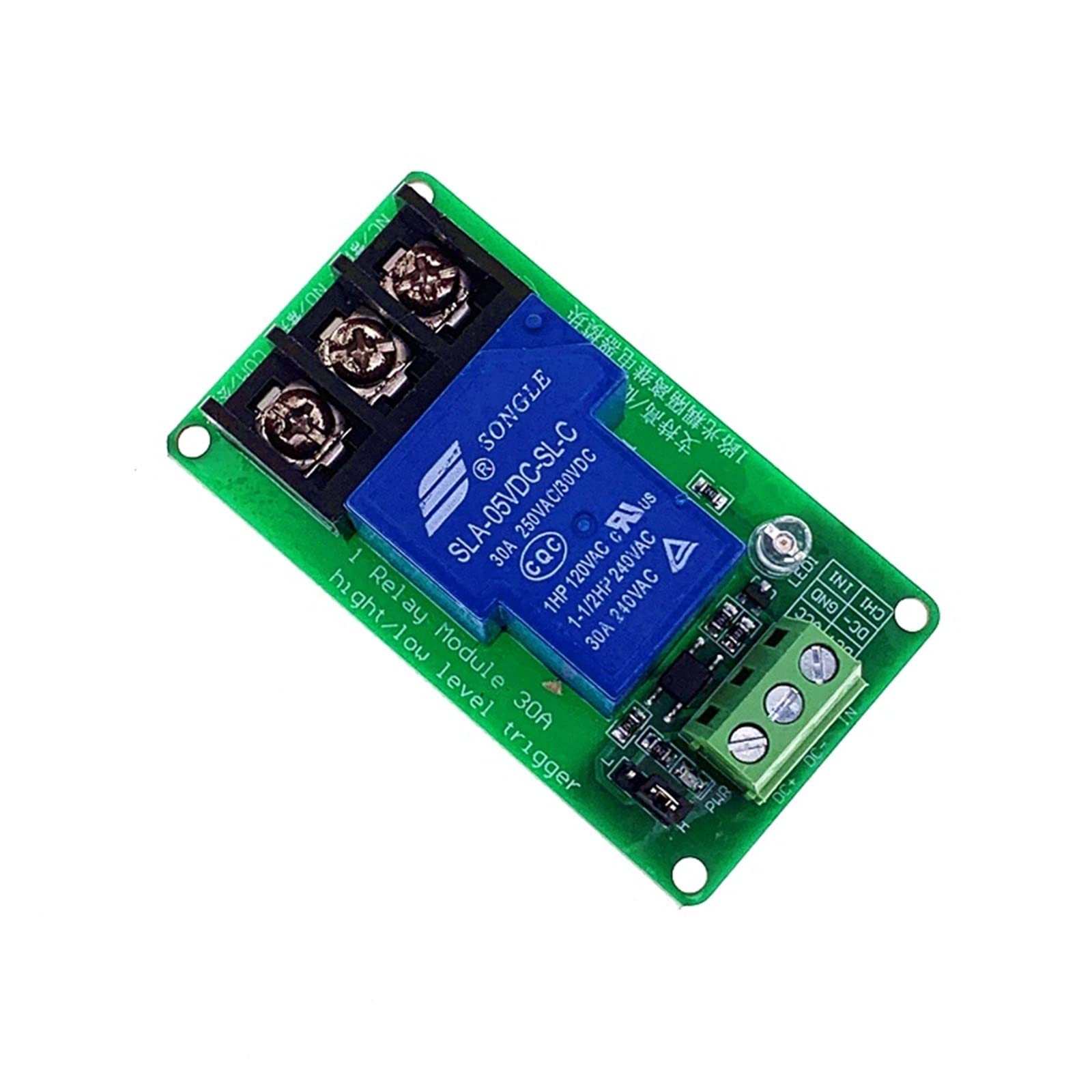 QEFHSVVZE ONE 1 Channel Relay Module 30A with optocoupler Isolation 5V 12V 24V Supports high and Low Triger Trigger(12v)