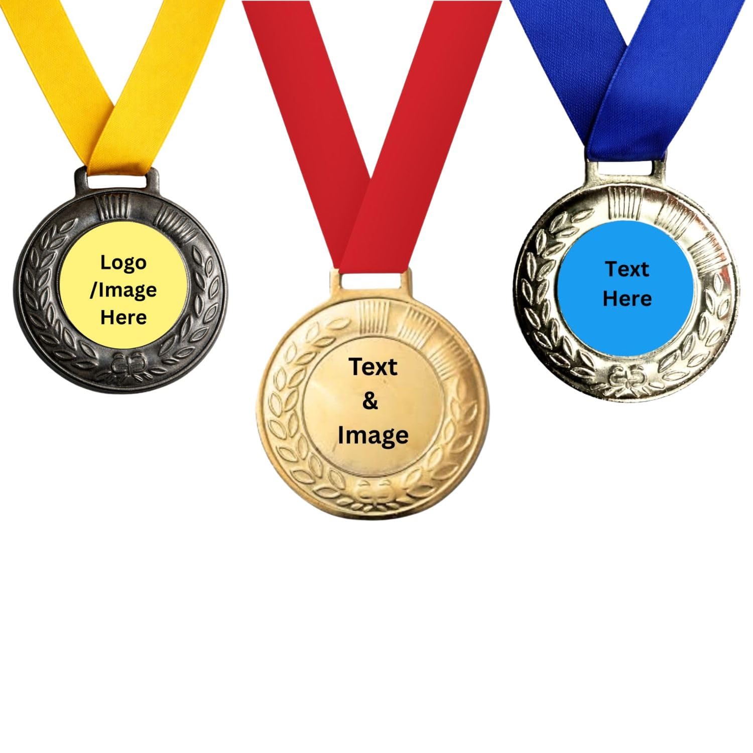 Customized Award Medals with Ribbon – Gold, Silver & Bronze Medals for Sports, School Competitions, Winners Prize with Logo/Text Printing-image-38