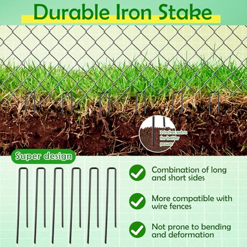 20 Pack Dog Exercise Pens Pets Replacement Animal Barrier Fence Stakes for Dogs Digging Metal Exercise Pen Ground Stakes for Pens for Pets Crate, Black 9.8 x 7.9 Inch - Image 4