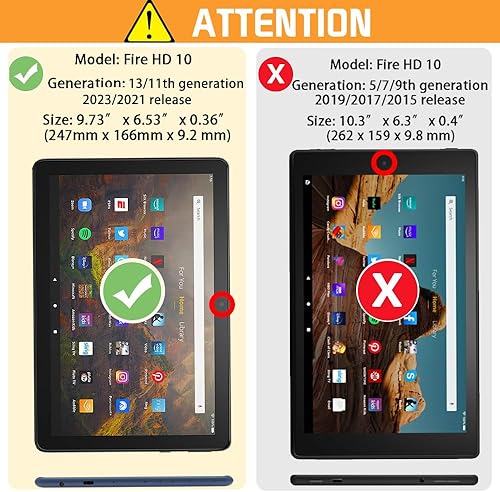 Miniatura 2 de VORI Funda para tableta Tienda Fire HD 10 (11 generación 2021) y Fire HD 10 Plus 2021, funda plegable delgada con función de encendidoapagado