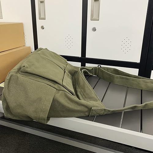 Miniatura 4 de Bolso bandolera de lona con broches y colgante, lindo, para mujeres y niñas, bolso de hombro casual, estético, para la escuela