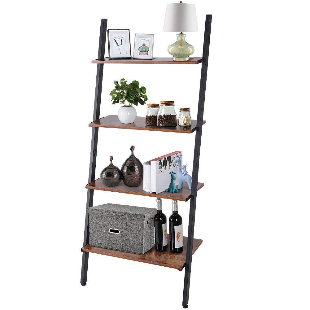 Buy Greensen Ladder Shelf Industrial Ladder Shelf Leaning Wall 4tier