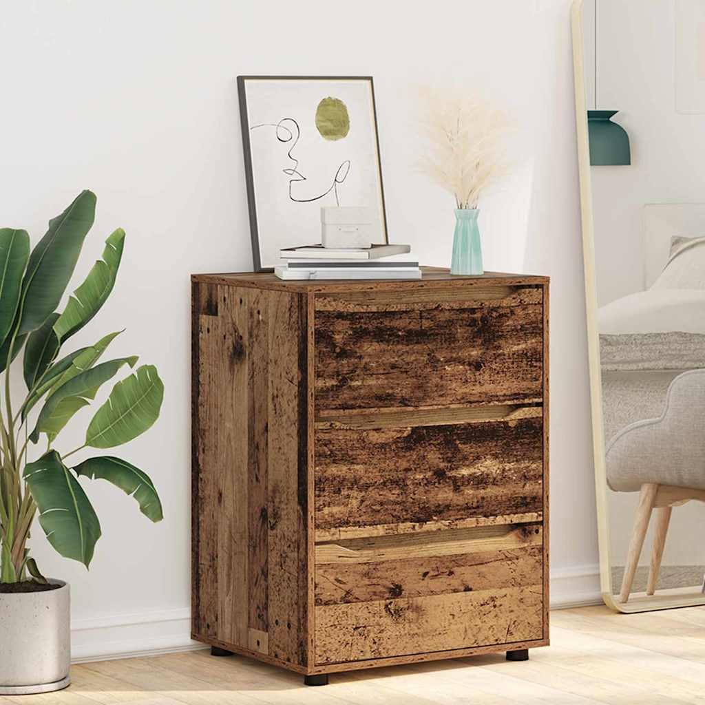 Cassettiera effetto legno anticato, 60 x 48 x 81 cm