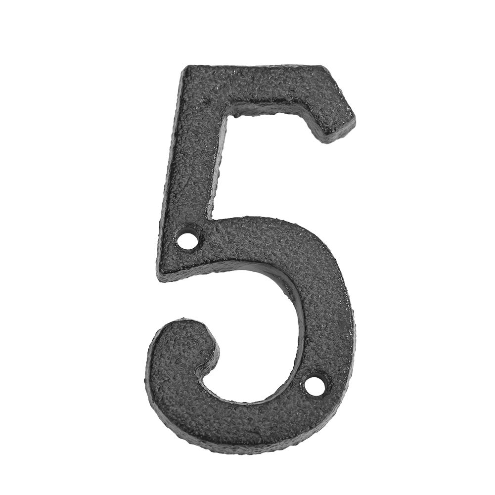 Números de casa grandes, Letrero de casa hierro fundido con números digitales metal, placa puerta, bricolaje, decoración pared for cafetería, tienda, entrada(5)