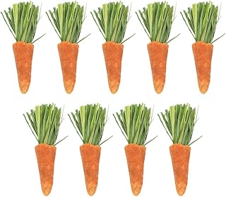 Ipetboom Teething Toys Carrots Rabbit Bunny Chew Toys: 9Pcs Timothy Grass Small Pet Molar Sticks Small Animal Treat Toy Teeth Cleaning Grinding Stick for Hamster Guinea Pigs Kitten Toys