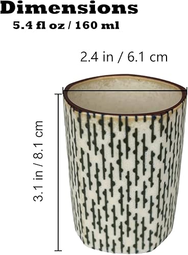 Miniatura 3 de -Komon Pattern Series-Taza de té japonesa estilo Pentágono Cerámica 5.4 fl oz, cerámica Yunomi Chawan, bebida de café de sopa de té verde (Eda-komon)