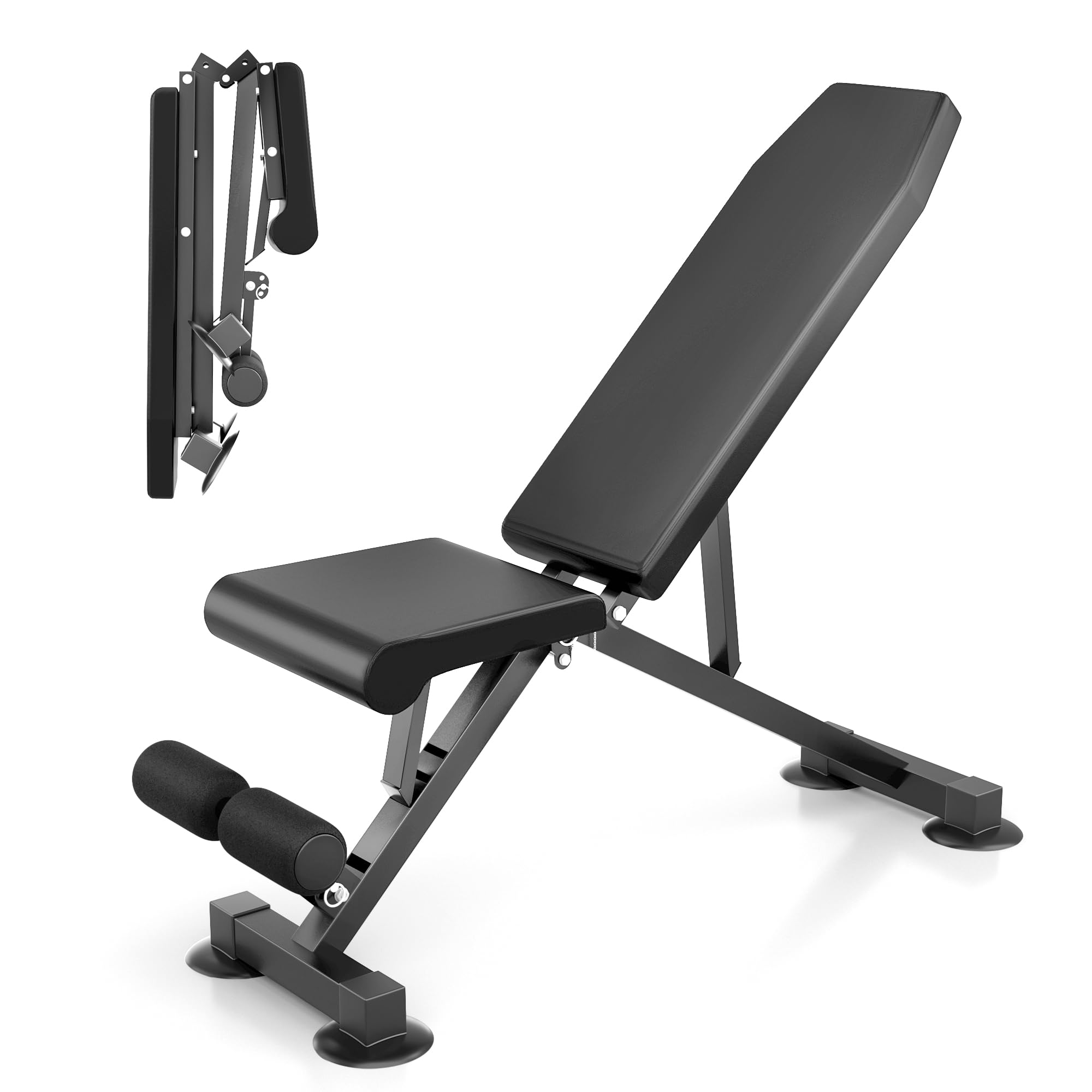 WesfitalWeight Bench Workout Bench for Incline Decline Exercise 500LBS Weight Capacity Home Gym Bench Fast Folding