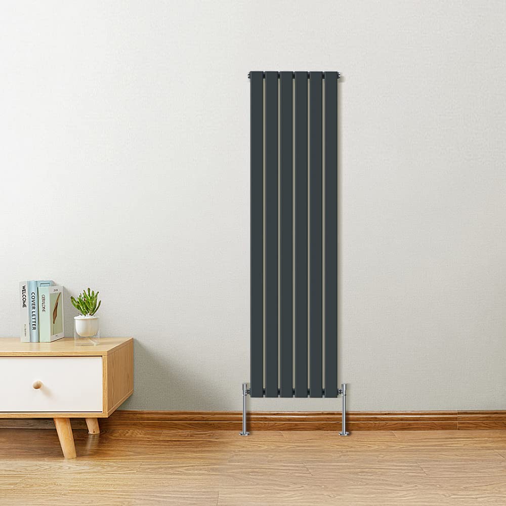 Warmehaus Anthracite Vertical Designer Radiator Flat Panel 1800 X 410Mm Modern Heating Single Radiator