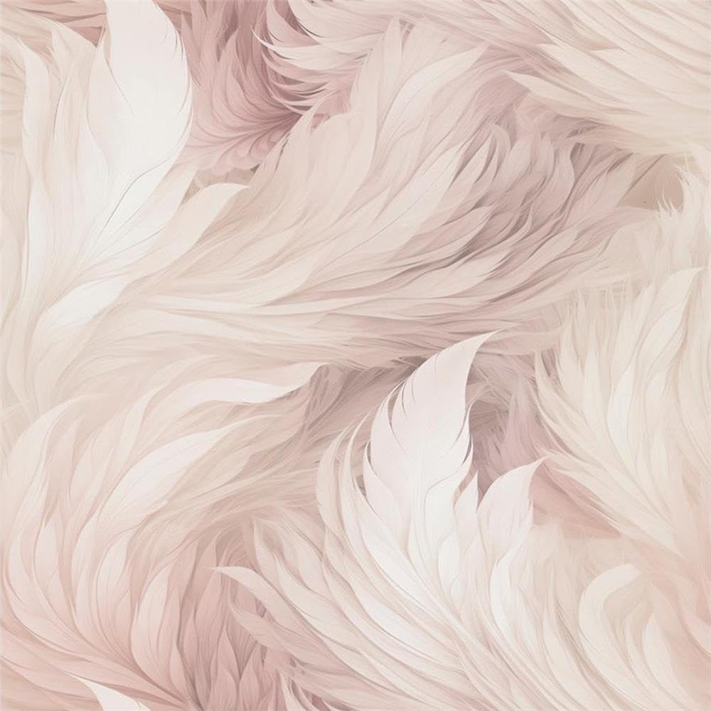 Yöl Blush Plumes Pink Wallpaper - Feathers Glamorous Shimmer Trendy Modern - Stylish Feature Wall