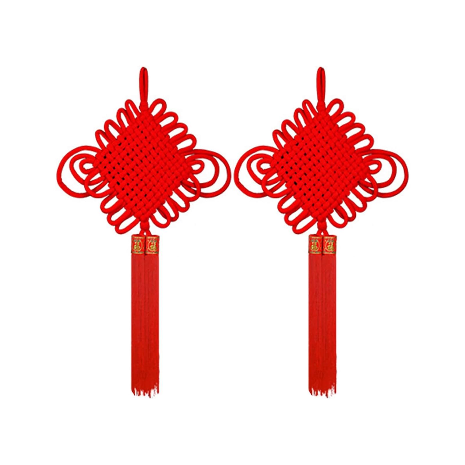 Photo 1 of xyadyhz Red Flannel Chinese Knot Tassel, 2PCS 32Inch for Home Decor and Festive Events Like Lunar New Year, Weddings, and Parties.