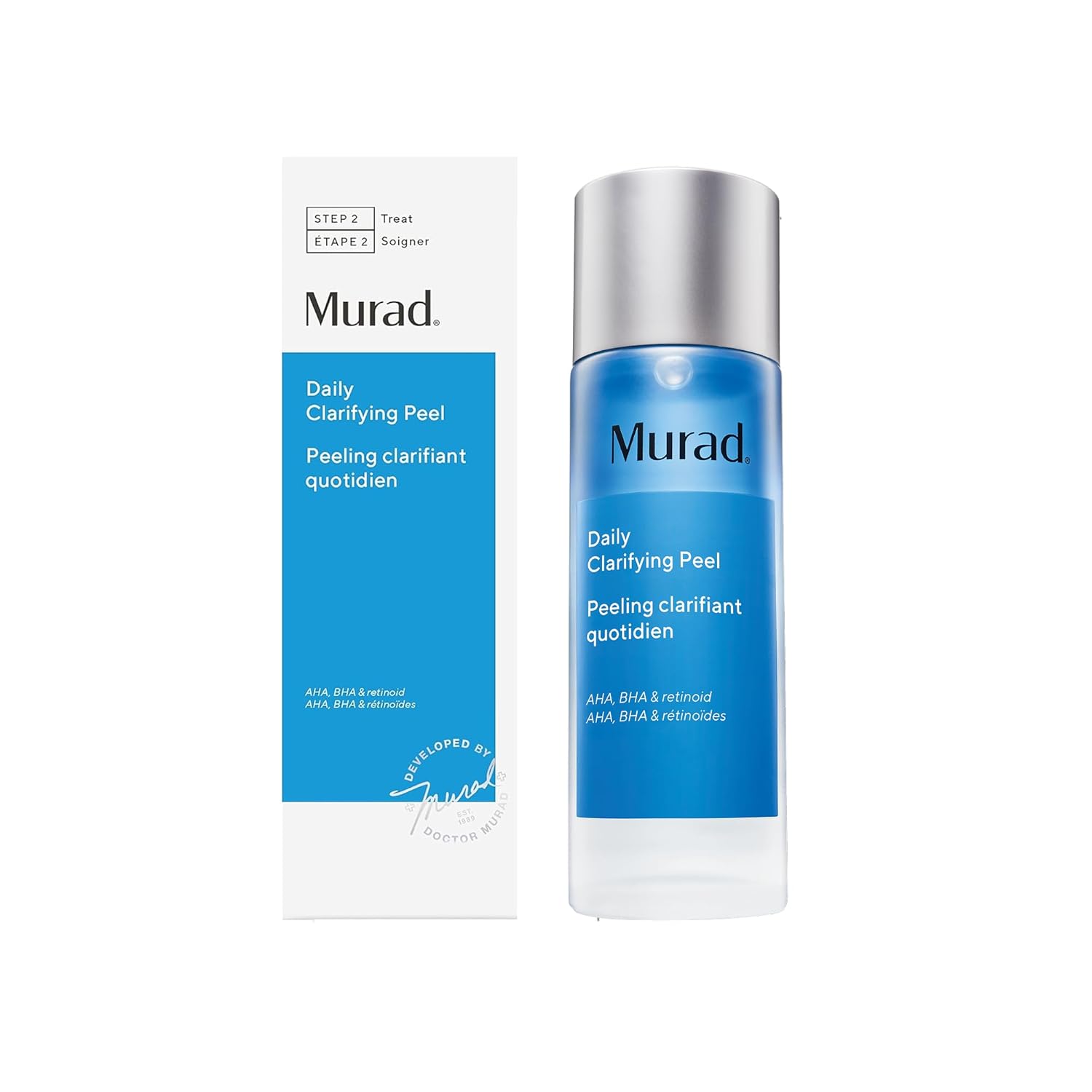 Murad Daily Clarifying Peel – Exfoliating Peel Solution – Resurfacing Retinoid/AHA/BHA Liquid – Skin-Smoothing Retinoid, Salicylic Acid & Glycolic Acid Peel for Face, 3.2 Fl Oz Murad Daily Clarifying Peel – Exfoliating Peel Solution – Resurfacing Retinoid/AHA/BHA Liquid – Skin-Smoothing Retinoid, Salicylic Acid & Glycolic Acid Peel for Face, 3.2 Fl Oz