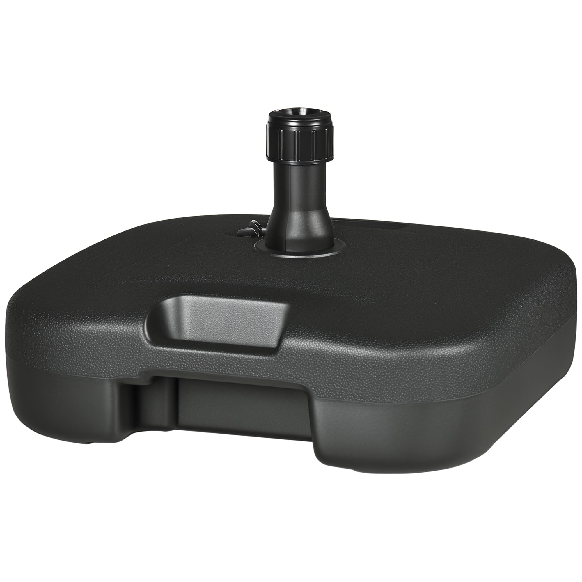 Outsunny Base de Sombrilla Parasol de Playa Pies Soporte de Sombrilla Patio Jardín Lleno de Agua de 20 kg y Arena de 30 kg 46x45x26cm HDPE Negro