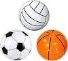 3Pcs Beach Ball Inflatable Sports Balls, Perfect for Pool Games and Beach Activities, Includes Football Basketball Volleyball Design