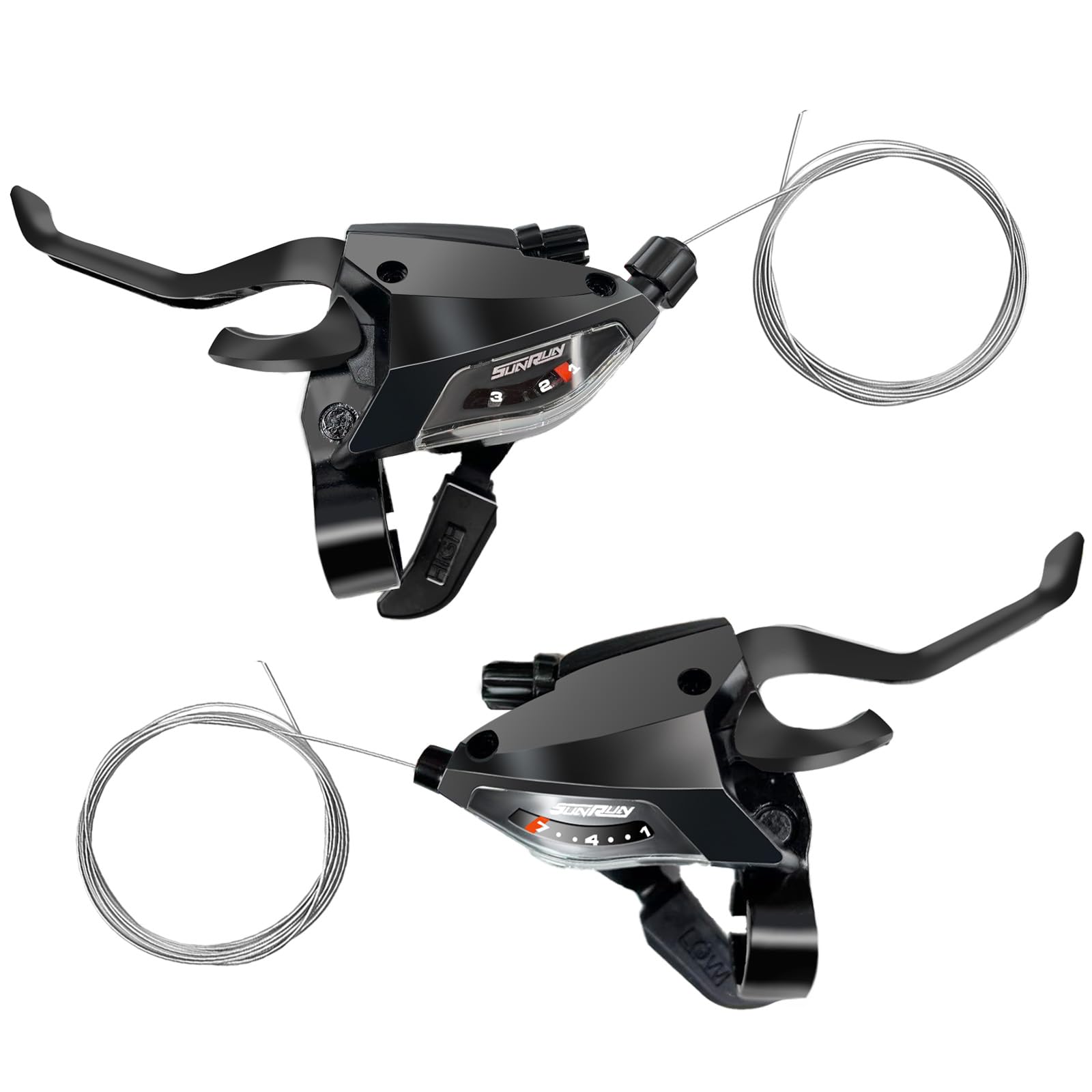 3x7 Speed Bike Shifter Lever,Gear Shifter with Brake Lever V Brake