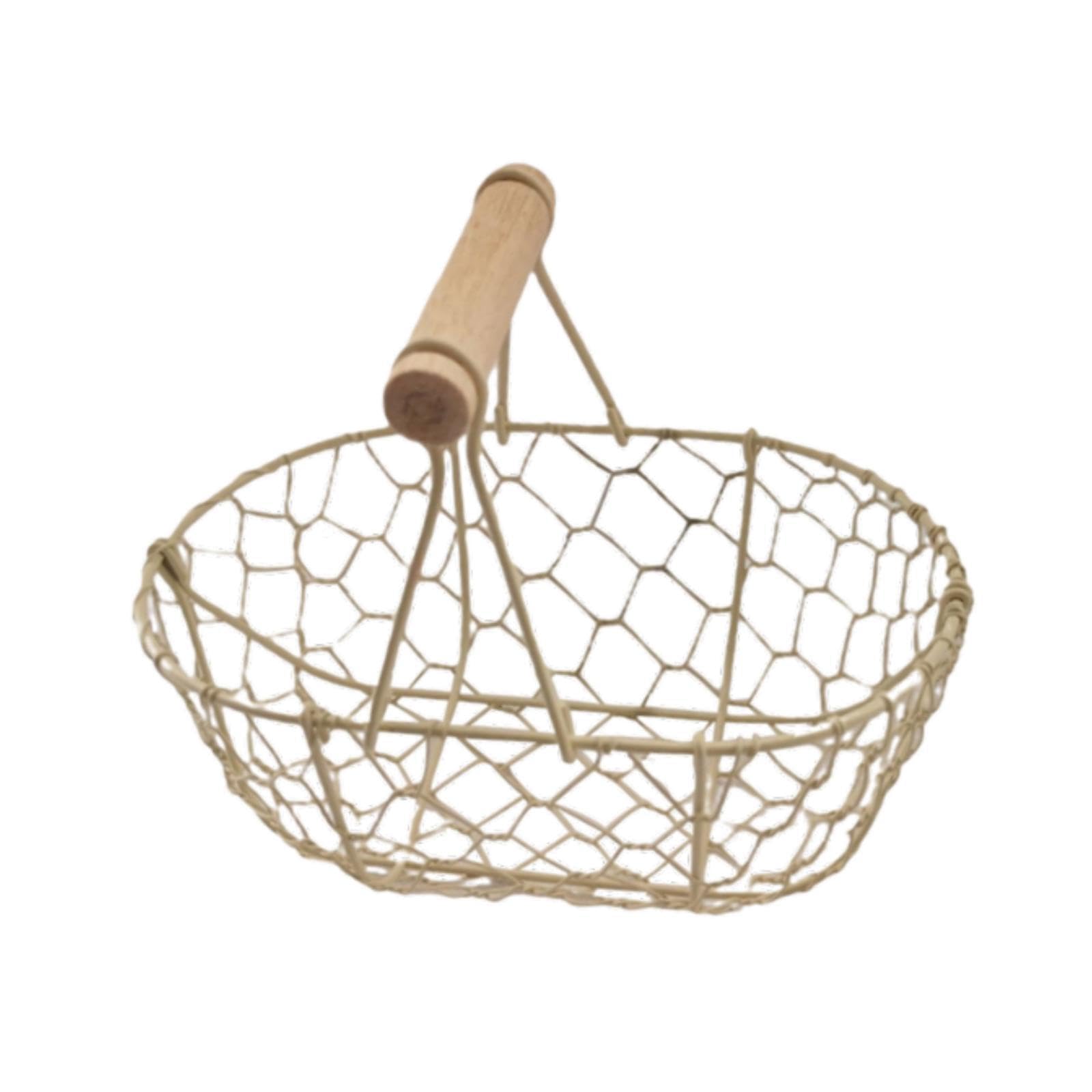 PUXZYAX Utilitarian Metal Egg Basket Fruit Basket Storage Designed To Serve Multiple Functions While Providing Reliable Kitchen Organization Rust Gathering , White , 18x12x12.5cm