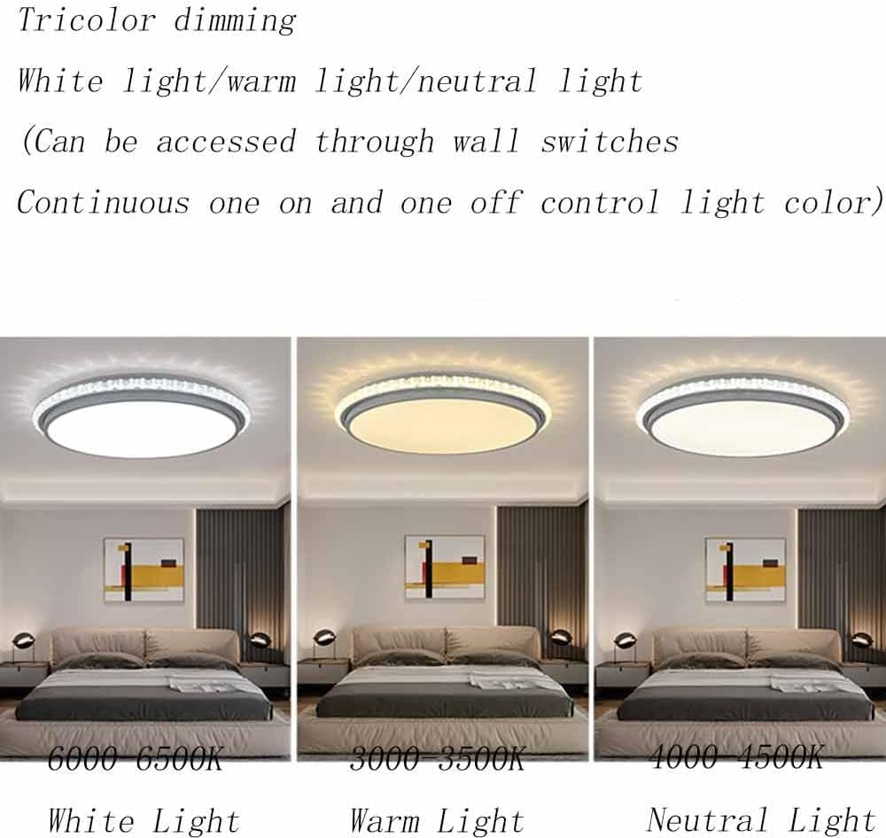 11,8 cala wpuszczana lampa sufitowa, 18 W LED 1260 lm, regulowana 3000 K-5000 K, płaskie oświetlenie do sypialni, kuchni, salonu