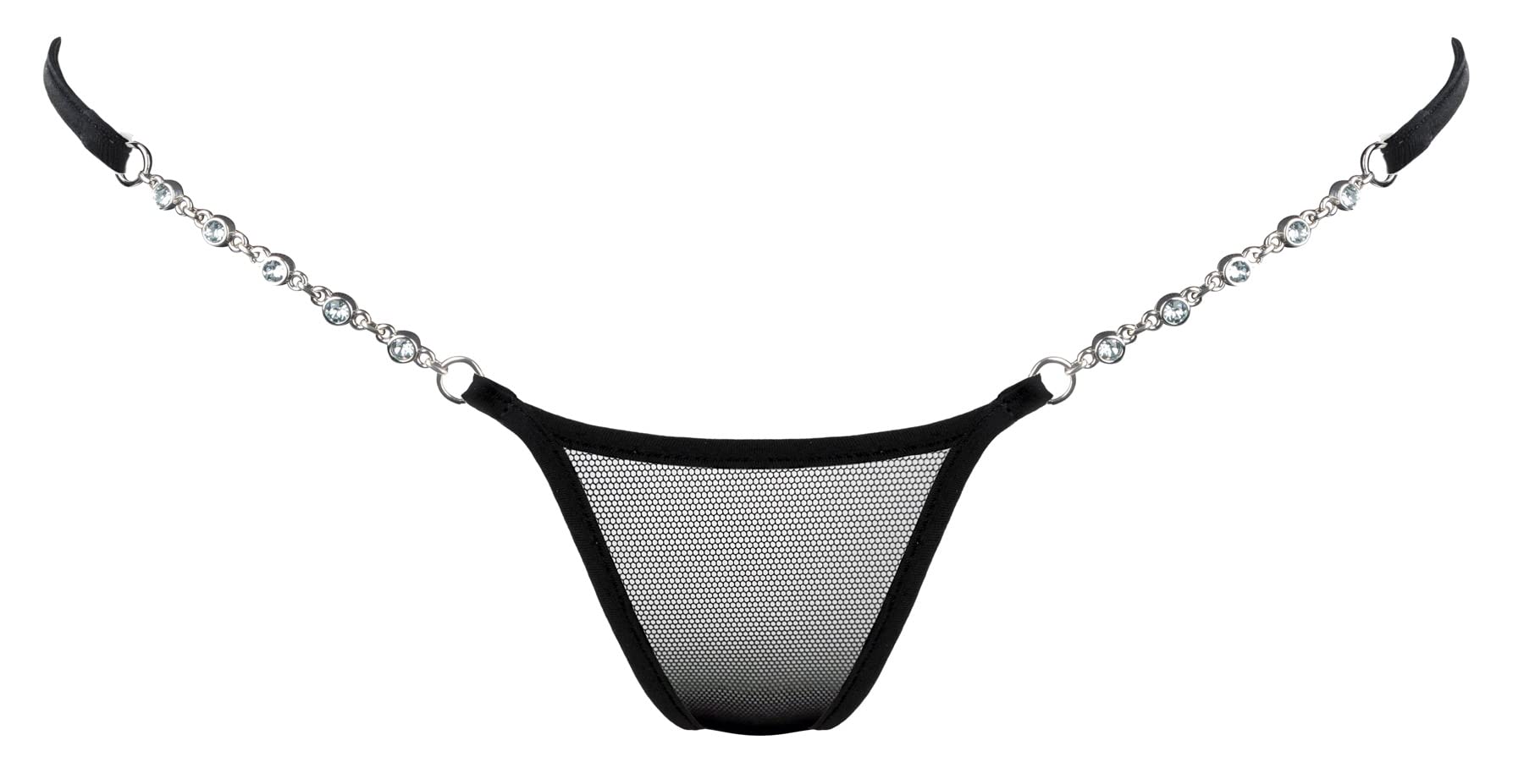 Damen Luxus Micro V-String Transparent Black