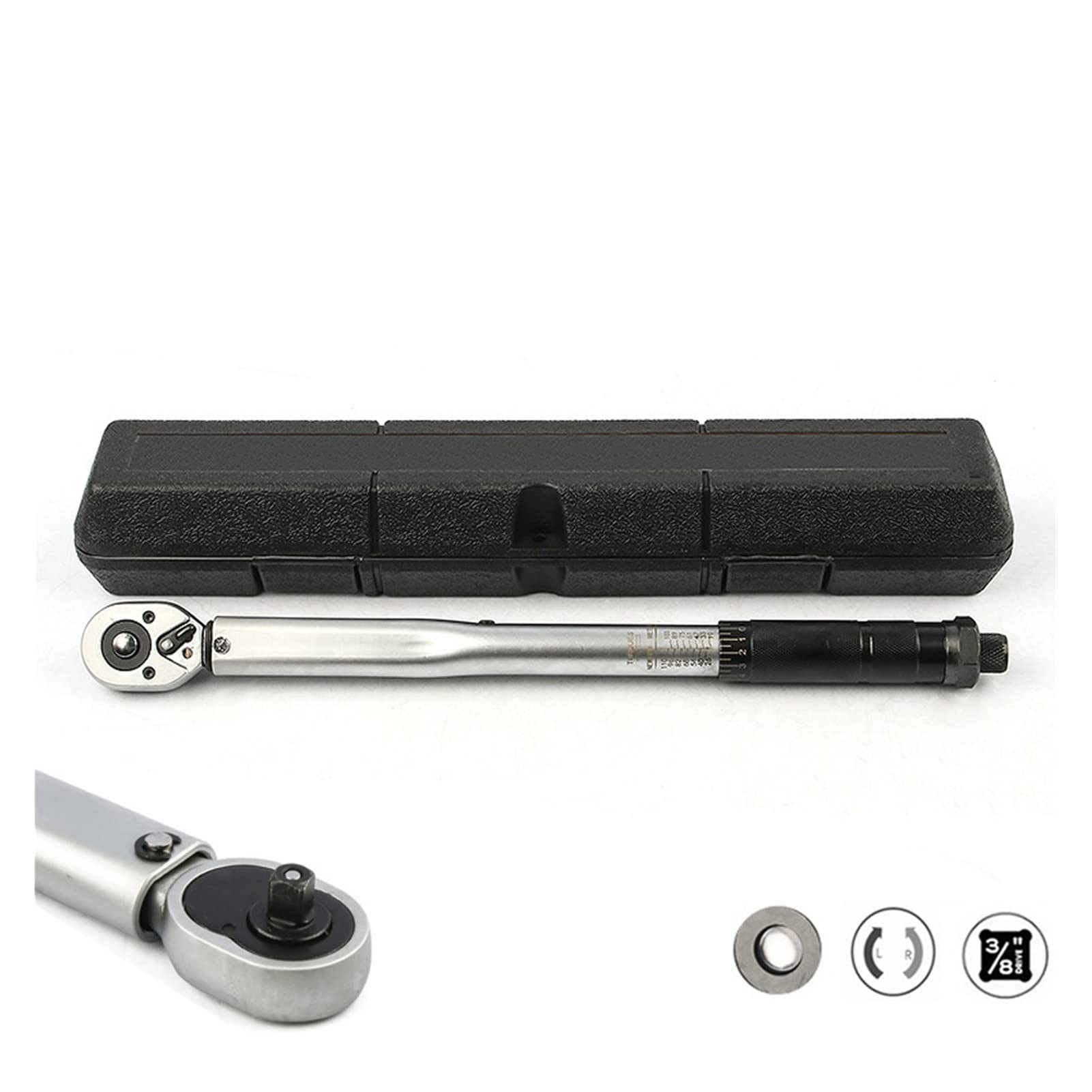 Klucz dynamometryczny, Torque Rower Kluczowy 3/8 Drive Square 19-110 N.M Dwuosobowy precyzyjny Szybkozłącze Wyłącznik Ratchet Repair Spanner Narzędzia ręczne