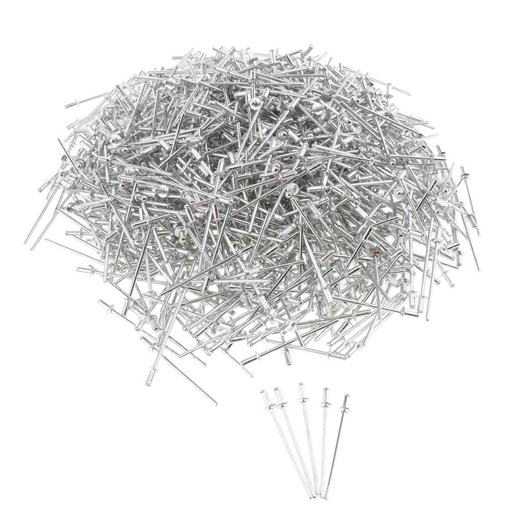 1000 Rivets Aveugles en Aluminium, Rivets à Noyau Ouvert, Rivets Assortis, Résistants à La Rouille, Robustes, pour Les Projets de Construction et Les, 2.4x5mm