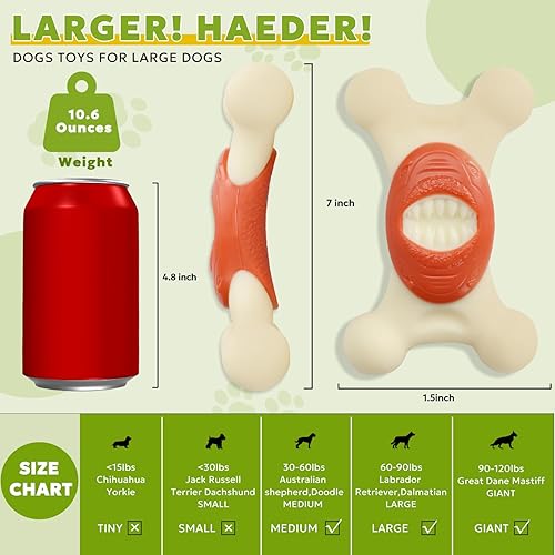 Miniatura 6 de FRLEDM Juguete masticable para perros para masticadores agresivos, juguetes indestructibles para perros con sabor a tocino realcarne de res, nailon