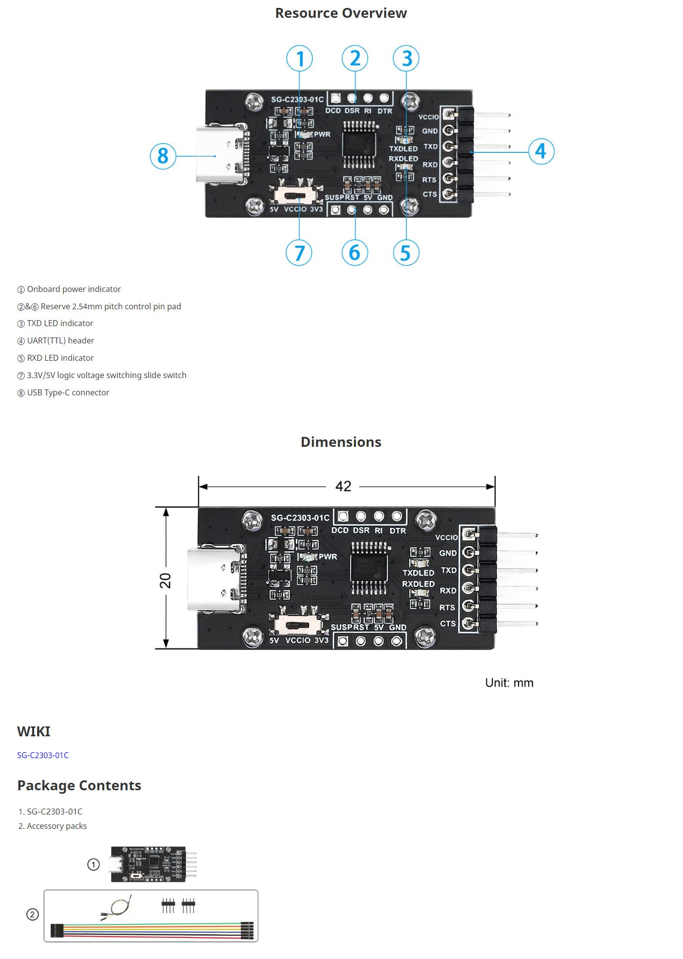 PL2303 USB to TTL UART Serial Port Module for Raspberry Pi 5 Type-C 3.3V/5V