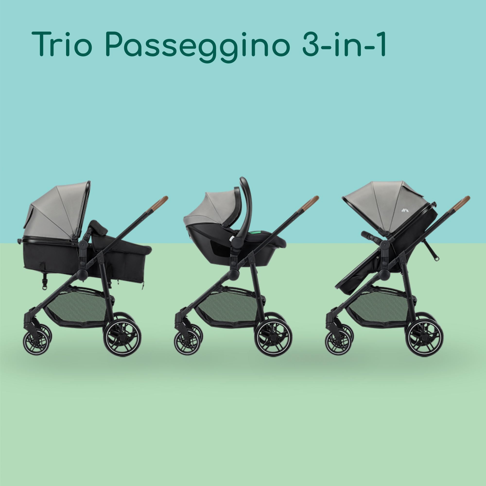 Bebeconfort Haze Trio Lux Passeggino Trio 0-4 anni 22 kg 2 in 1 Tinted Grey