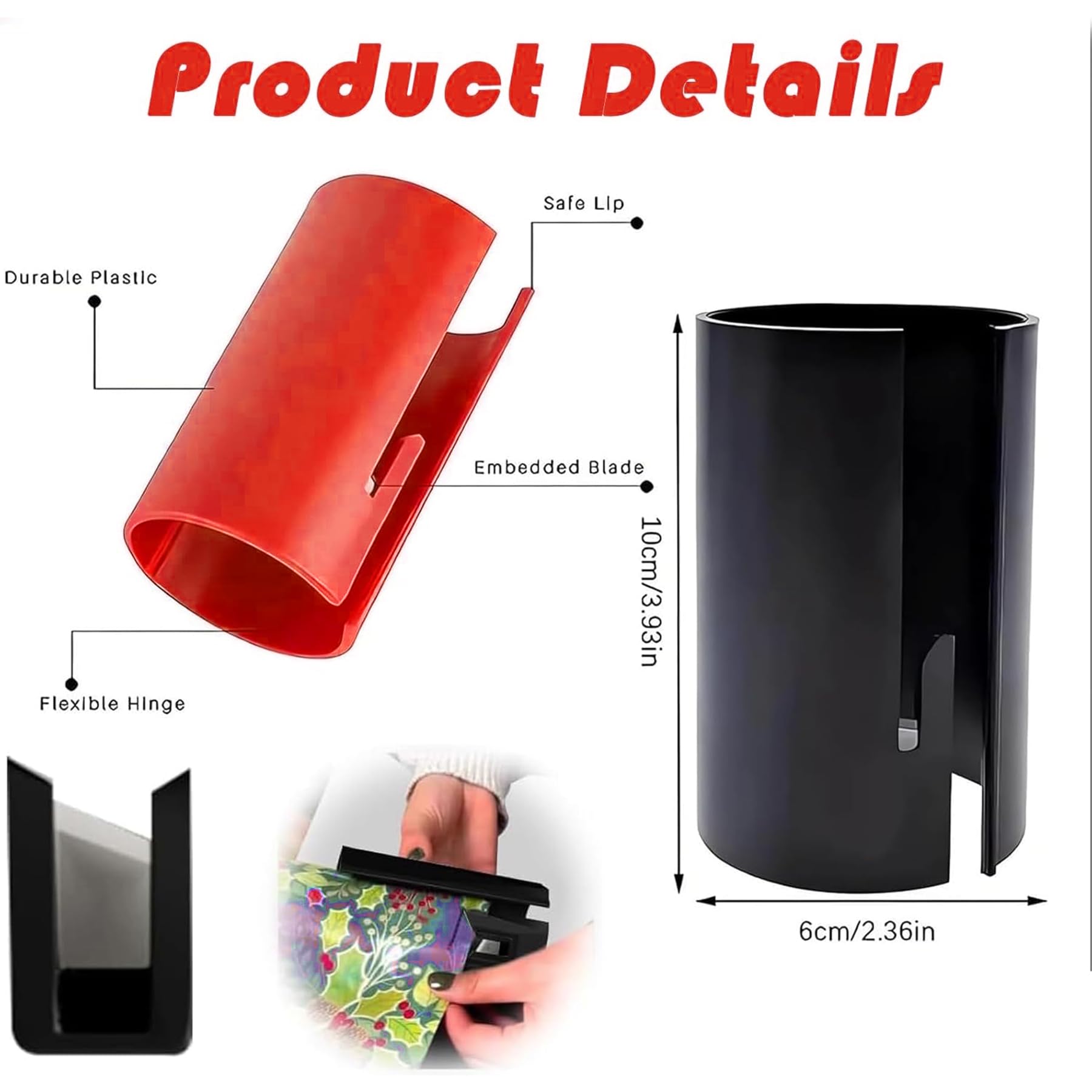 Taglierina Per Carta Da Regalo - 2 Pezzi Con 10 Lame Di Ricambio - Taglio Preciso E Senza Sforzo