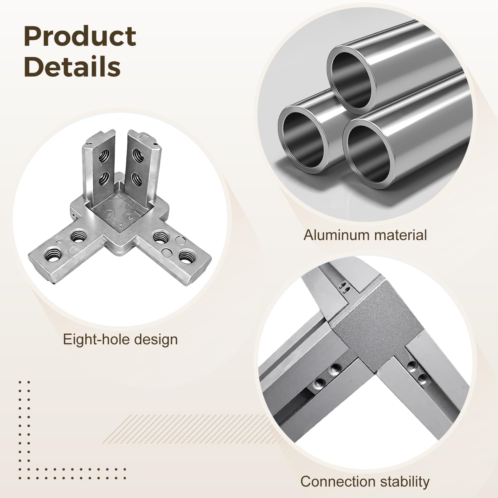 8 Stück Aluminiumprofil 30x30 Verbinder, 3-Wege Eckverbinder, 3,0 x 3,0 cm 3-Dimensionaler Eckverbinder mit Schrauben, Achtloch für stabile Verbindung