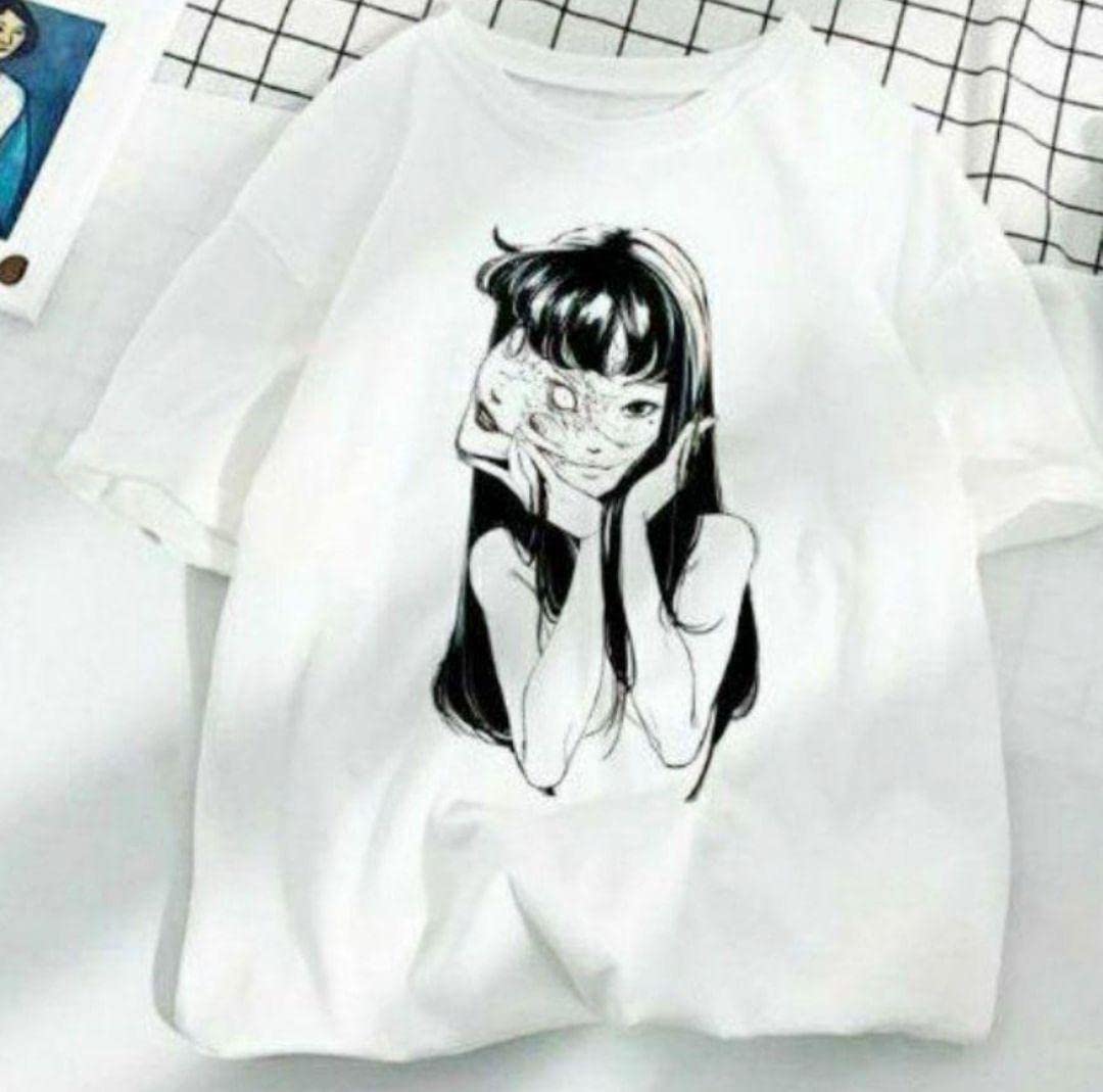 Amazon.co.jp: 伊藤潤二 富江 Tシャツ 白 L サブカル 地雷系 量産型  