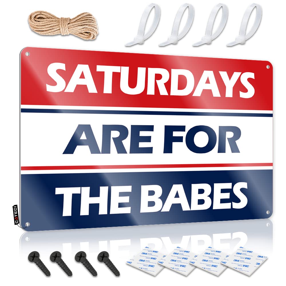 HELIOFORGE Funny Signs Billiard Saturdays Are For The Babes Tin Sign Tin Sign Funny Sign Decor(20X30CM)