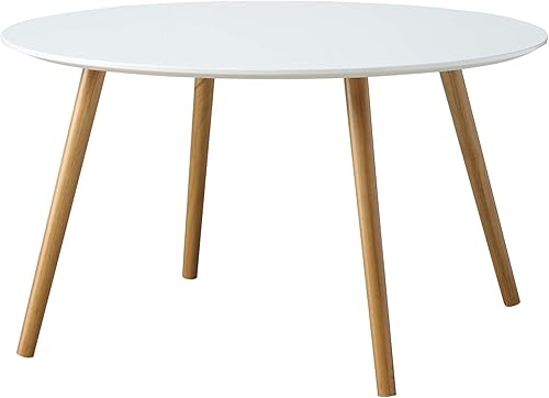 Convenience Concepts Oslo - Mesa de centro redonda, color blanco brillante